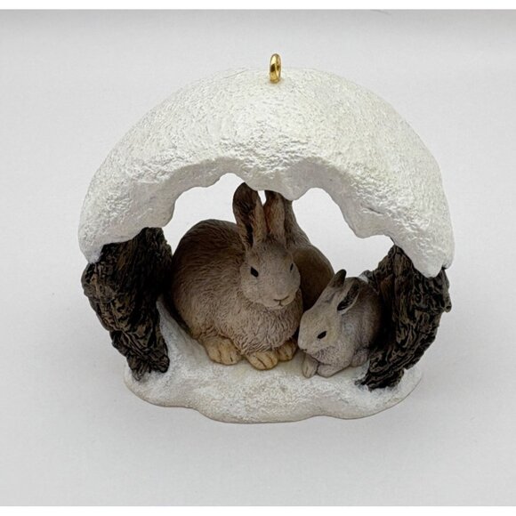 Hallmark Keepsake Snowshoe Rabbits in Winter Christmas Ornament Mark Newman 1997 - Picture 8 of 8